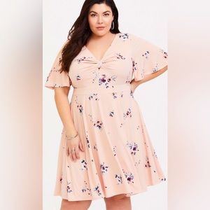 Blush Floral Studio Knit Skater Dress from Torrid size 3